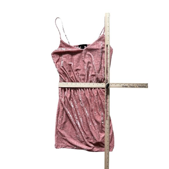 Forever 21 Dress Womens Small Pink Crushed Velvet Spaghetti Strap Mini Soft Glam - Picture 6 of 6